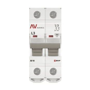 Выключатель автоматический модульный EKF AVERES AV-10 2Р 4А (К) 10кА
