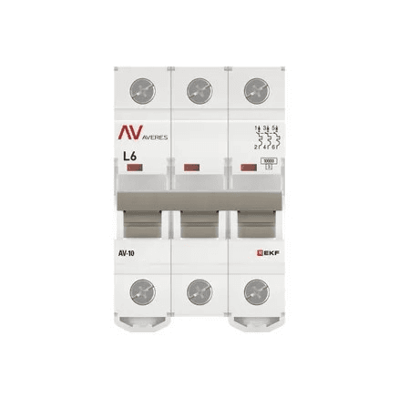 Выключатель автоматический модульный EKF AVERES AV-10 3Р 4А (В) 10кА