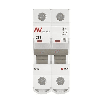 Выключатель автоматический модульный EKF AVERES AV-10 2Р 4А (К) 10кА