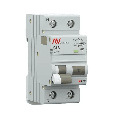 Дифференциальный автоматический выключатель EKF AVERES DVA-10 2Р+N 6А (С) 100mА (А) 10кА